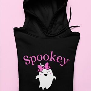 Spookey Black Hoodie with Pink Accents